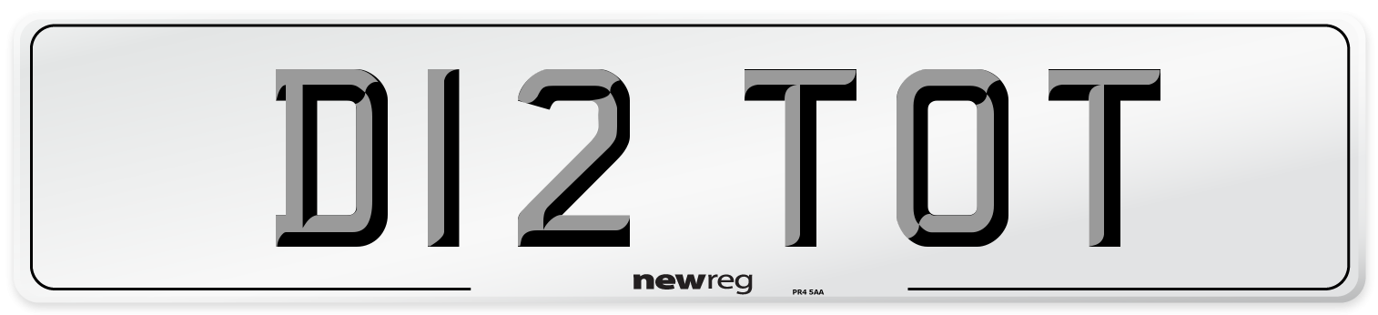 D12 TOT Number Plate from New Reg